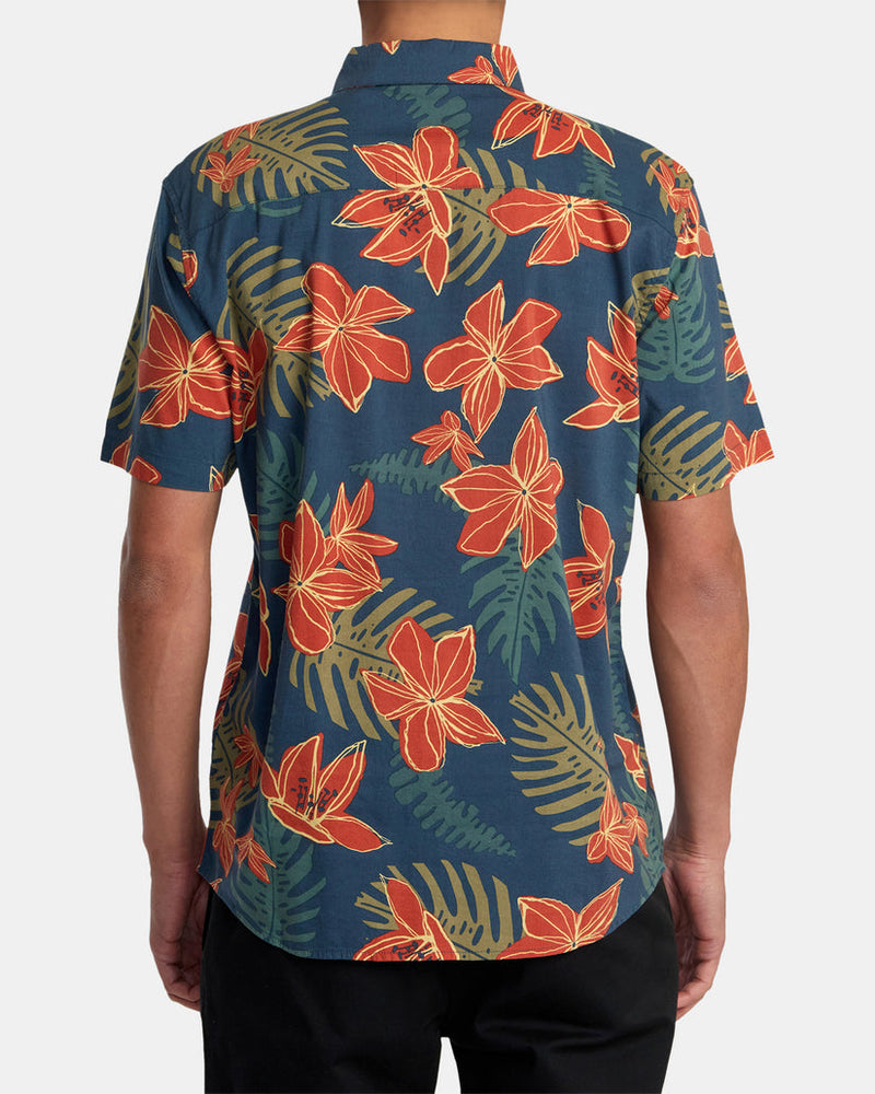 RVCA WILD HIBISCUS SHORT SLEEVE WOVEN SHIRT - BRK0