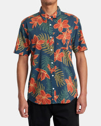 RVCA WILD HIBISCUS SHORT SLEEVE WOVEN SHIRT - BRK0