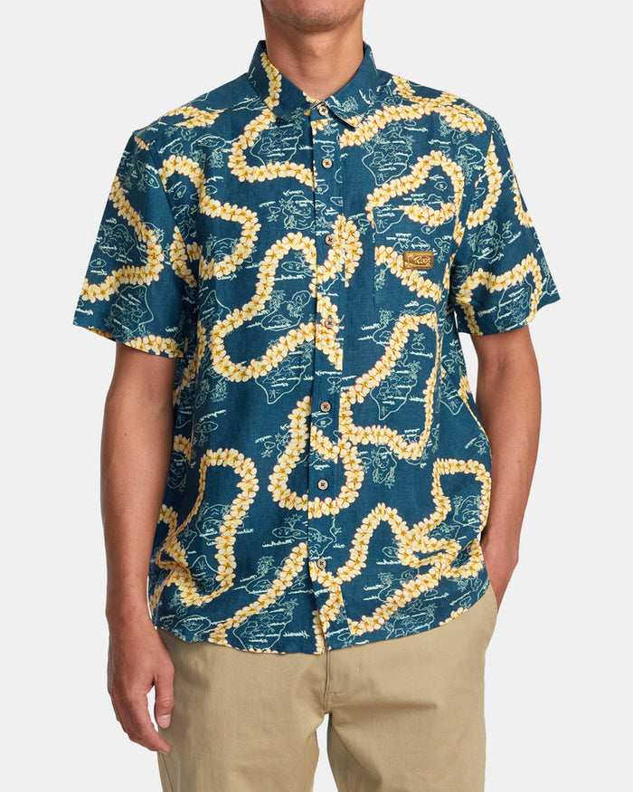 RVCA EXOTICA SHORT SLEEVE WOVEN SHIRT - BRK0