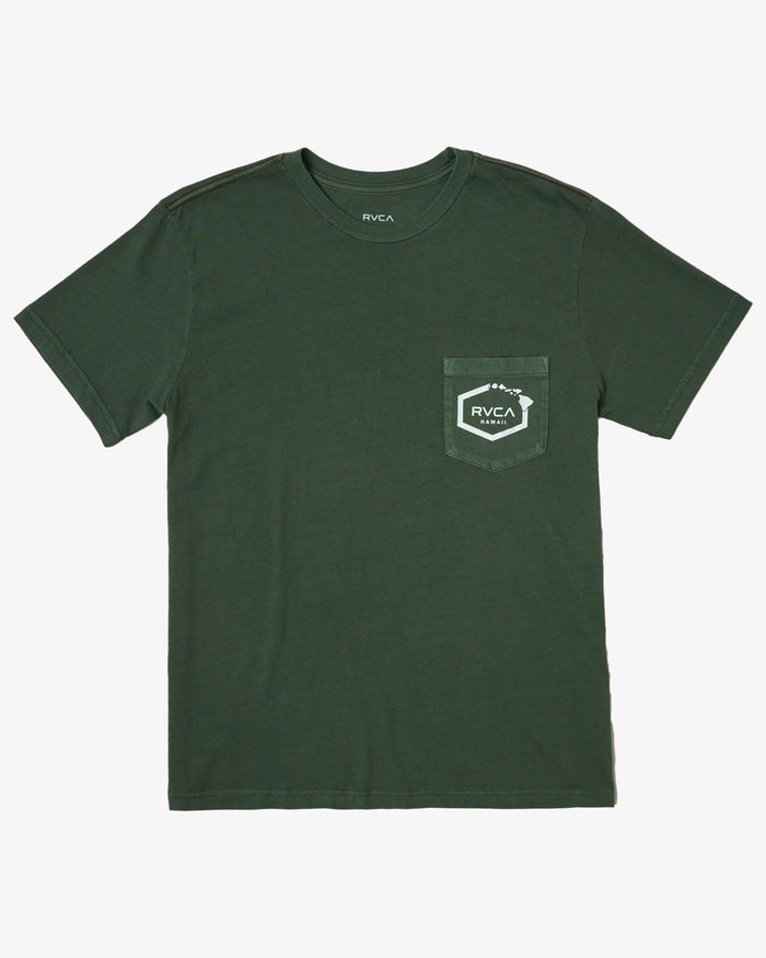 RVCA HAWAII ISLAND HEX POCKET TEE - GSG0