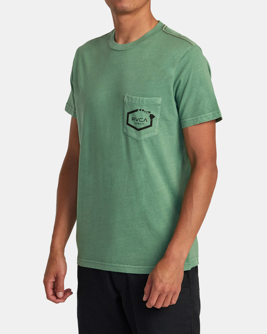RVCA HAWAII ISLAND HEX POCKET TEE - GND0
