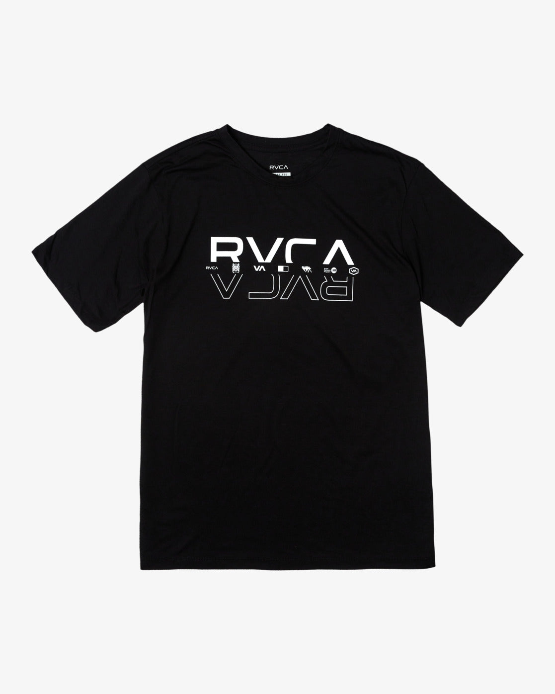 RVCA DOUBLE RVCA SPLIT TEE - BLK