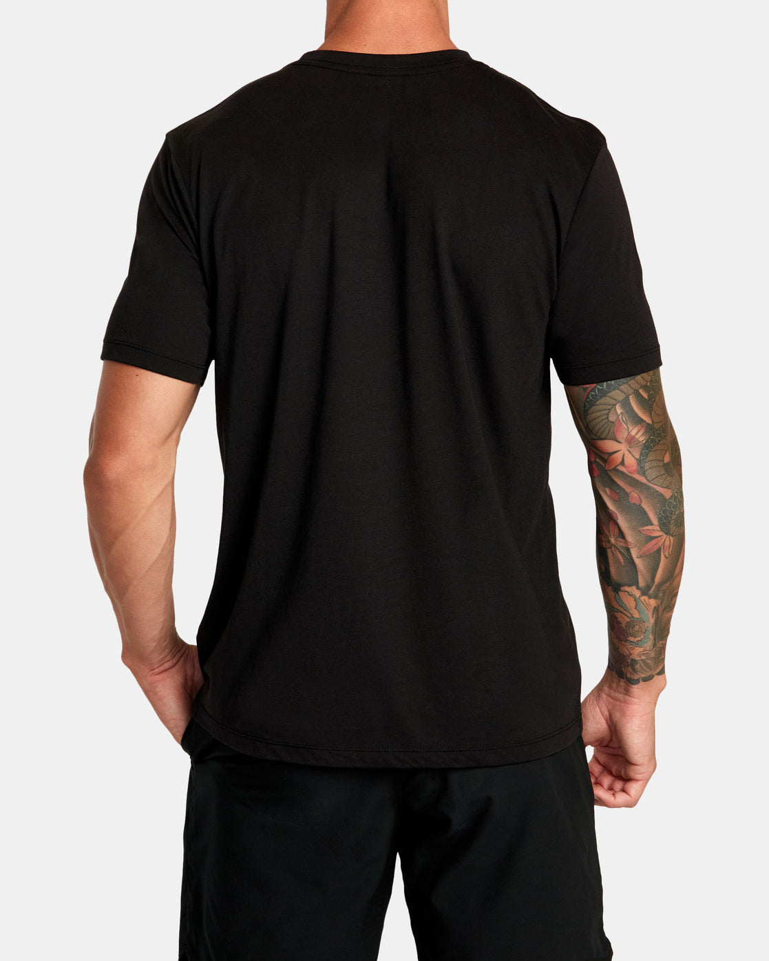 RVCA DOUBLE RVCA SPLIT TEE - BLK