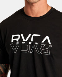 RVCA DOUBLE RVCA SPLIT TEE - BLK