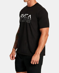 RVCA DOUBLE RVCA SPLIT TEE - BLK