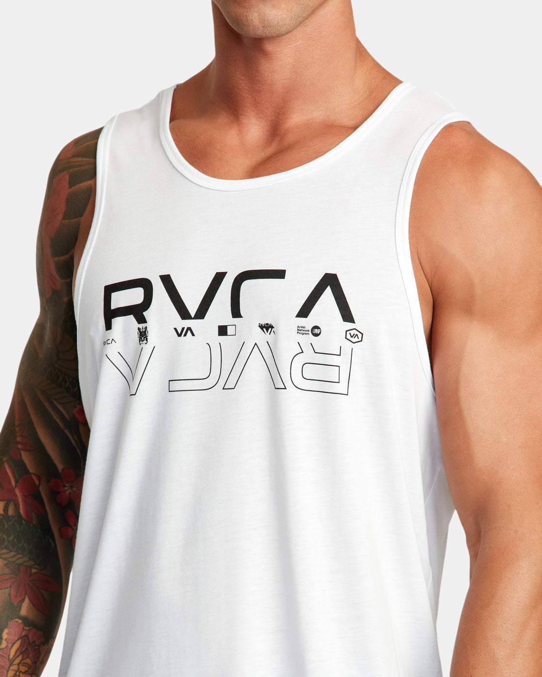 RVCA DOUBLE RVCA SPLIT TANK - WHITE