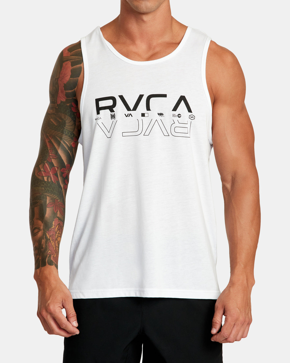 RVCA DOUBLE RVCA SPLIT TANK - WHITE