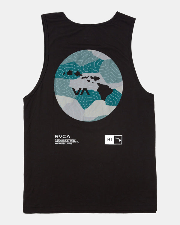 RVCA HAWAII BAR TOPO CAMO VEST - BLK