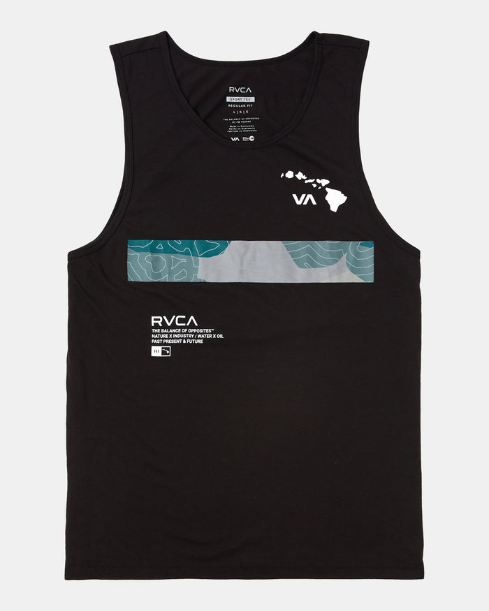 RVCA HAWAII BAR TOPO CAMO VEST - BLK