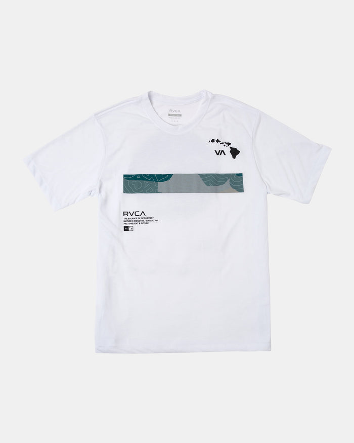 RVCA HAWAII BAR TOPO CAMO T-SHIRT - WHT