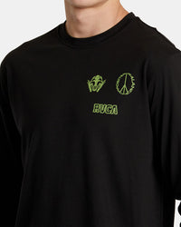 RVCA RELIC STACK LONG SLEEVE T SHIRT - BLK