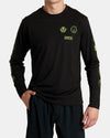RVCA RELIC STACK LONG SLEEVE T SHIRT - BLK