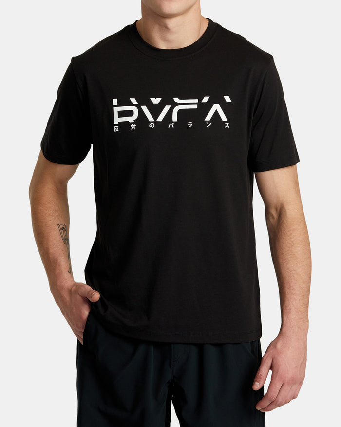 RVCA BIG SECTION SHORT SLEEVE T SHIRT - BLK