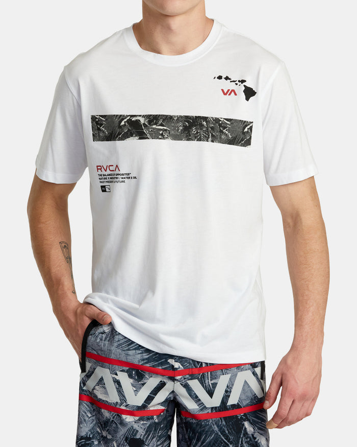 RVCA HAWAII TOPO SHORT SLEEVE T- SHIRT  - WHT