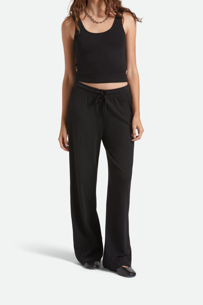 BRIXTON POINTELLE LOUNGE PANTS - BLACK