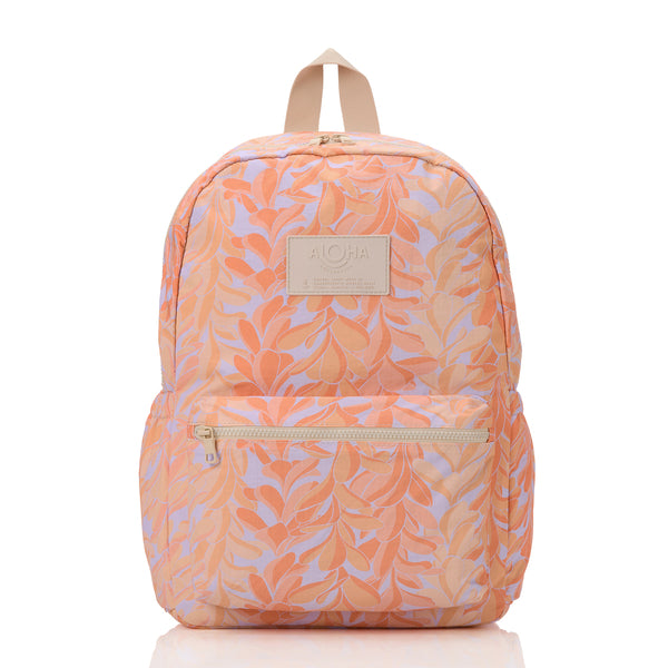 ALOHA COLLECTION KEEP IT LIGHT BACKPACK / LEI STAND / PEACHY