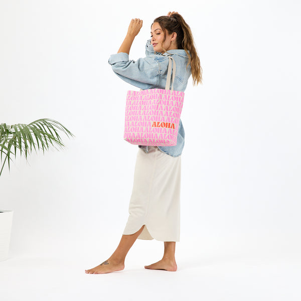 ALOHA COLLECTION REVERSIBLE TOTE / SALINA / FRUIT PUNCH SANDSTONE