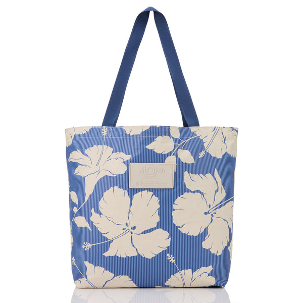 ALOHA COLLECTION REVERSIBLE TOTE / SALINA TINY STRIPE / NAVY