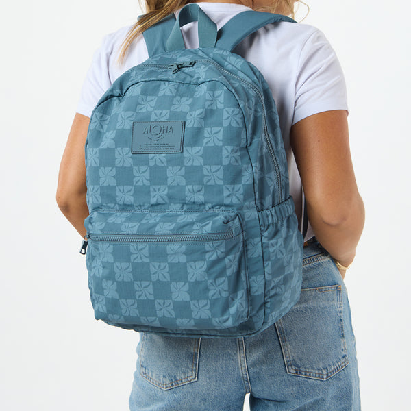 ALOHA COLLECTION KEEP IT LIGHT BACKPACK / PUA CHECK / SLATE