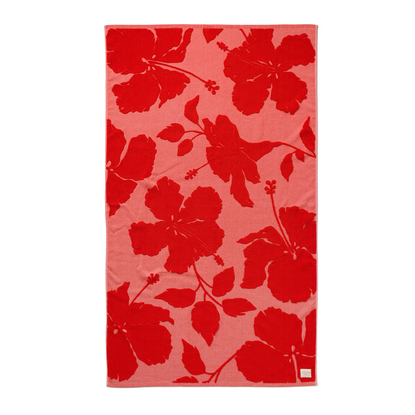 ALOHA COLLECTION BEACH TOWEL / SALINA / RED HAUTE