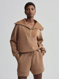 VARLEY CATHERINE HALF ZIP SWEAT - GOLDEN BRONZE