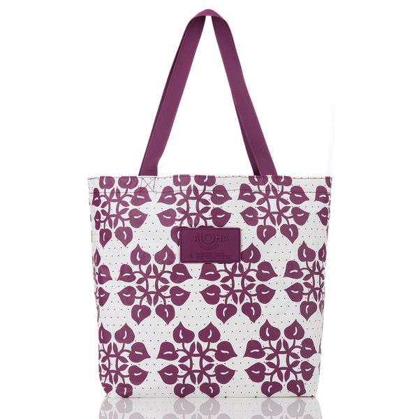 ALOHA COLLECTION REVERSIBLE TOTE / HILO DOT / PLUM
