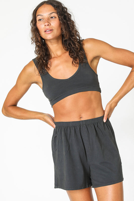 PERFECT WHITE TEE BRITTANY BRALETTE - TRUE BLACK U03