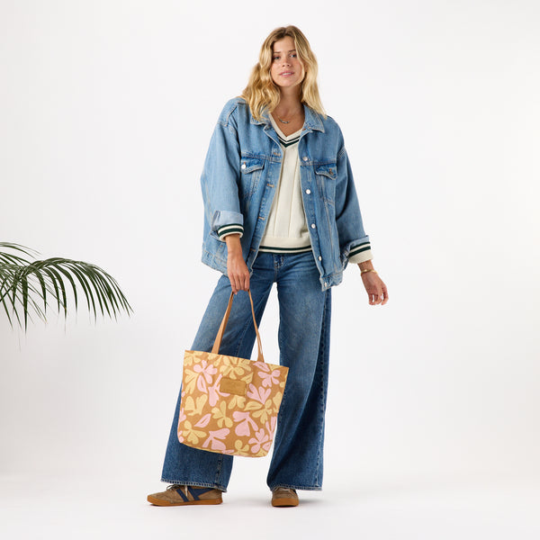 ALOHA COLLECTION REVERSIBLE TOTE / SWOOSH / HEY GIRL TAN