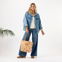 ALOHA COLLECTION REVERSIBLE TOTE / SWOOSH / HEY GIRL TAN
