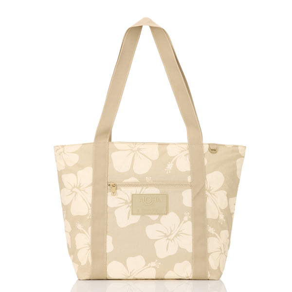 ALOHA COLLECTION NYLON ZIPPER TOTE / HANA HOU / CREME DUNE