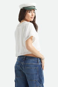 BRIXTON SEASIDE EYELET TOP - OFF WHITE EYELET