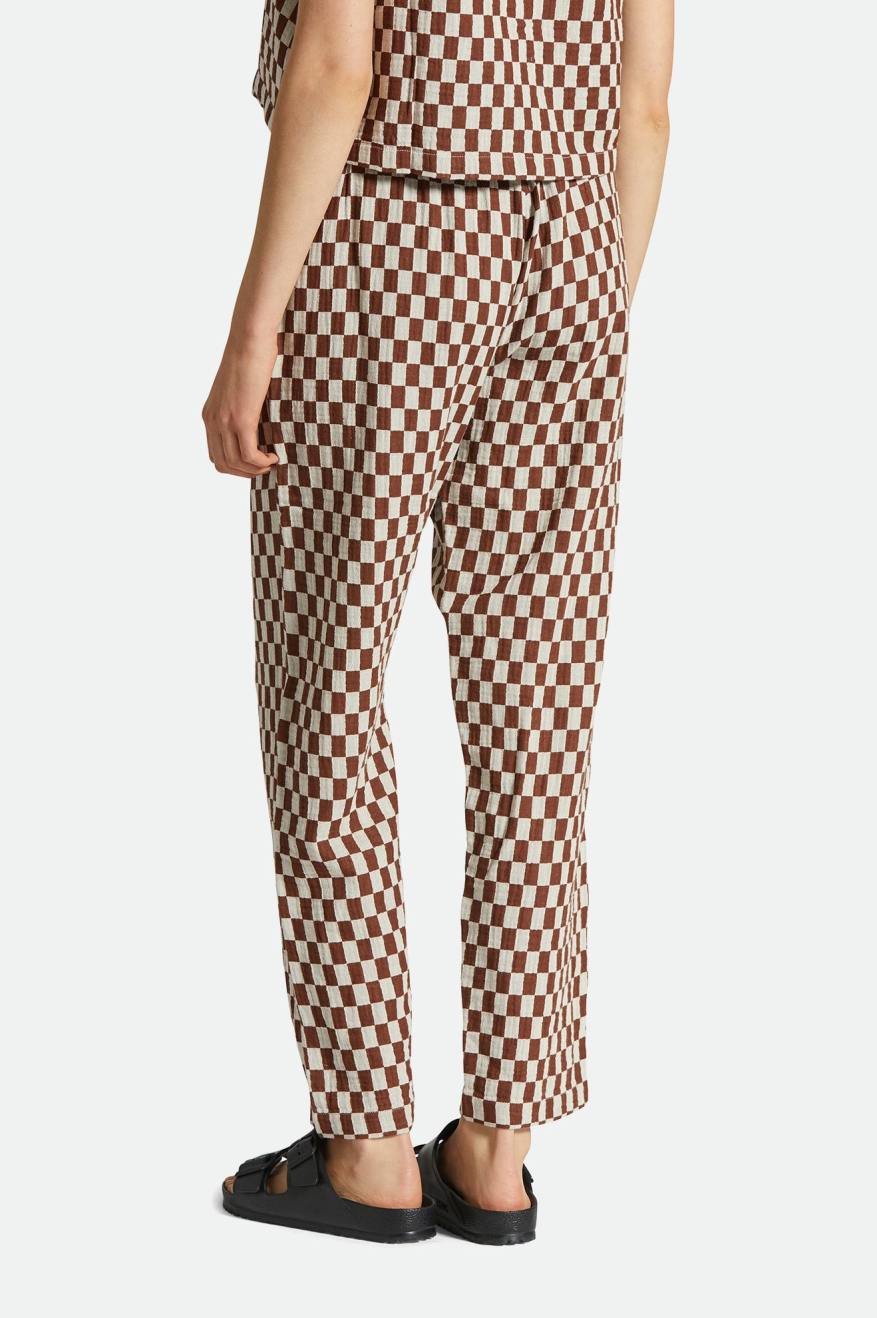 BRIXTON MYKONOS SMALL CHECK PANT - SEPIA