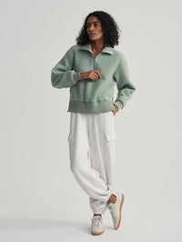 VARLEY ROSELLE HALF ZIP FLEECE - LILY PAD