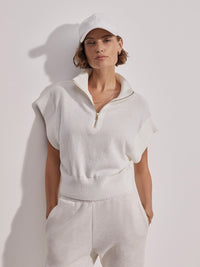 VARLEY FULTON CROPPED KNIT - SNOW WHITE
