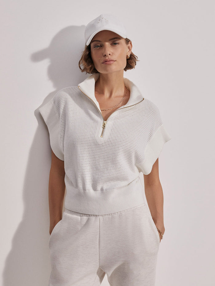 VARLEY FULTON CROPPED KNIT - SNOW WHITE