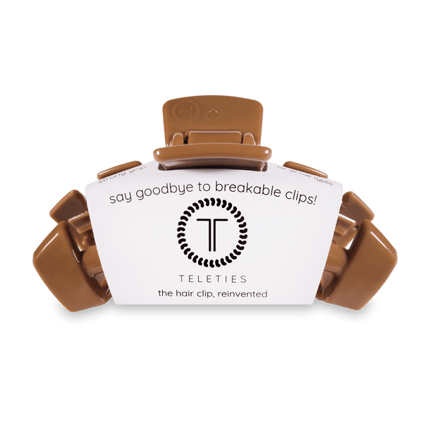 TELETIES HAIR CLIPS LARGE - CLASSIC CARAMEL