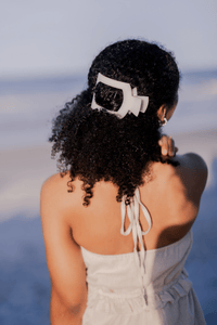 TELETIES LARGE FLAT SQUARE CLIP - COCONUT WHITE