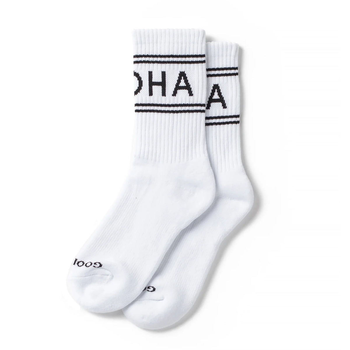 ALOHA COLLECTION ALOHA STRIPE CREW SOCK - BLACK/WHITE