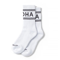 ALOHA COLLECTION ALOHA STRIPE CREW SOCK - BLACK/WHITE