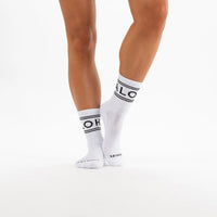 ALOHA COLLECTION ALOHA STRIPE CREW SOCK - BLACK/WHITE
