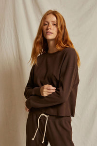 PERFECT WHITE TEE THE CROSBY PULLOVER SWEATSHIRT - CAFE T92