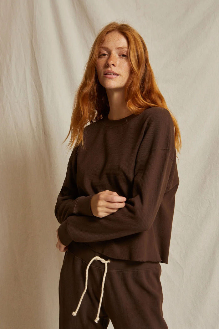 PERFECT WHITE TEE THE CROSBY PULLOVER SWEATSHIRT - CAFE T92