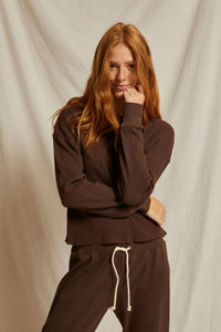 PERFECT WHITE TEE THE CROSBY PULLOVER SWEATSHIRT - CAFE T92