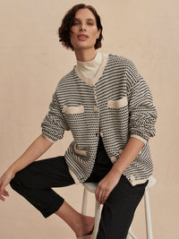 VARLEY TIDEWELL TEXTURED KNIT JACKET - BIRCH MULTI STITCH