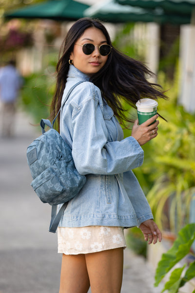 Miwaloha Aloha Collection バックパック プア Pua Check Mini Backpack in Slate | ALOHA Collection