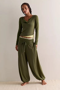 FREE PEOPLE INTIMATELY DREAM STATE PANTS - FERNGULLY 6813