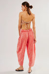 FREE PEOPLE  HIGH ROAD PULL ON BARREL PANTS - MANDARIN RED 6784