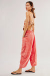 FREE PEOPLE  HIGH ROAD PULL ON BARREL PANTS - MANDARIN RED 6784