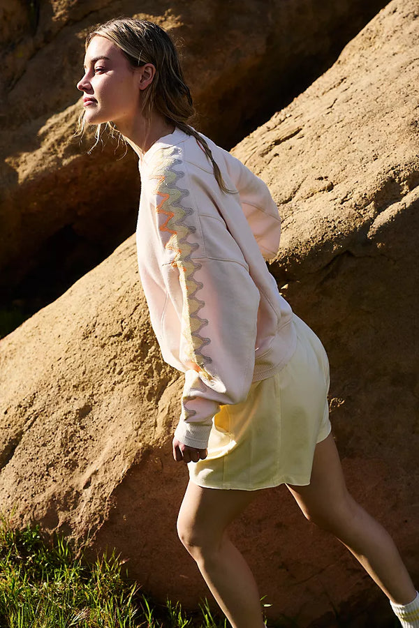 FREE PEOPLE FEELING WAVY INTERCEPT PULLOVER / BEACHED CLAY COMBO 9182