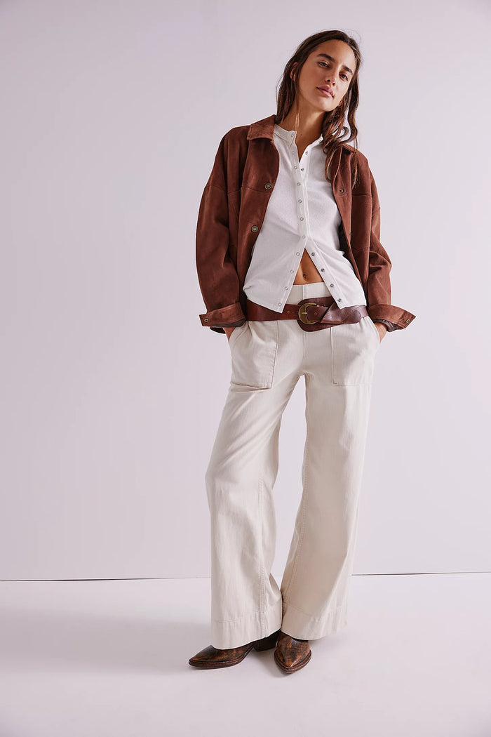 FREE PEOPLE WE THE FREE BREEZY DENIM PULL ON PANTS - BRIGHT LIGHTS